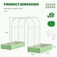 thumbnail image 4 of NAIZEA 3 in 1 Galvanized Raised Garden Bed with 85in Tall Arch Trellis for Climbing Vine Herbs Vegetables Flowers, Metal Raised Garden Bed Kit with Trellis, Plant Ties, Climbing Supporting Netting, 4 of 6
