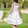 thumbnail image 4 of Diufon Dresses for Girls Spaghetti Strap Flowy Ruffled Layered Sundress Summer Cute Graduation Bridesmaid Dress, 4 of 9