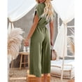 thumbnail image 4 of Pelele De Pierna Ancha Con Cinturón, Mono Informal Con Cuello En V Y Bolsillo De Moda Para Boda YLSHRF DE Verde L, 4 of 7