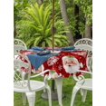 thumbnail image 2 of Outdoor Tablecloth with Umbrella Hole and Zipper, Funny Santa Claus Round Table Cloth 60 Inch Waterproof Tablecloth, Red Christmas Snowflake Xmas Tree Picnic Table Cover for Patio Camping, 2 of 7