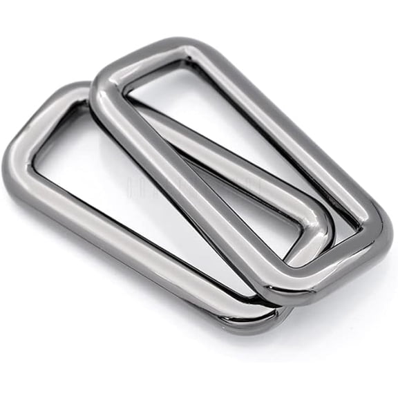 1 1/2 Inch Rectangle Rings Buckle Metal Round Rectangular Loop for Bag Belt Strap Quality Finish SCLP 6pcs (Gunmetal)
