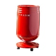 thumbnail image 2 of Cubo de basura con ruedas, cubo de basura decorativo, cesto para doméstica, contenedor de con tapa abatible para sala de estar y oficina. Rojo, 2 of 8