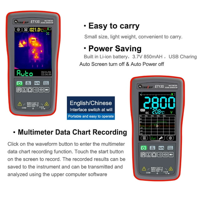Thermal Imager Multimeter,Thermal 192*192 Ir 2.8-inch -20 To Ir-camera With Auto 10000 2.8 Inch With Auto Test -20 To 550 Inch 20C To Pc 5 Ir Resolution 10000 2.8 Inch 20C To 550C Temperature