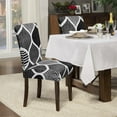 thumbnail image 6 of Dining Room Chair Covers Set of 6, Stretch Parsons Chair Slipcovers Universal Removable Washable Chair Seat Covers Protector for Dining Room, Kitchen, Hotel and Party, Black Geometric, 6 of 6