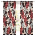 Country Western Sheer Curtains 45 Inch Long 2 Panels, Cowboy Hat Red ...