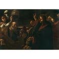 thumbnail image 2 of Workshop of Mattia Preti 18x14 Black Ornate Wood Framed Double Matted Museum Art Print Titled - Delivery of the Keys to Saint Peter, 2 of 5