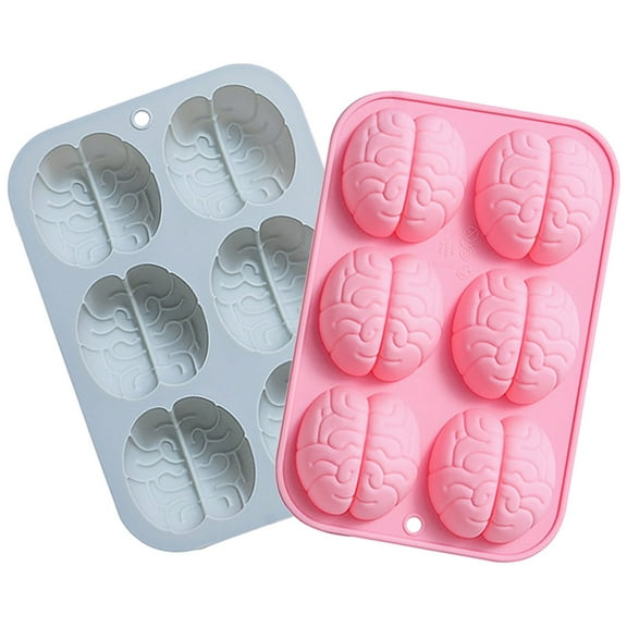 2 Pcs Chocolate Mold Brain Shaped Silicone Molds Ice Cube Moulds Candy Fudge for