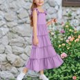 thumbnail image 3 of Nskgu Girls Maxi Summer Short Flutter Sleeve Casual Dress with Pockets for 4-13 Years, 3 of 6