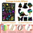 thumbnail image 4 of Kibhous Scratch Paper Art for Kids, Rainbow Magic Scratch Art Craft Kit, 107 Piece, 4 of 7