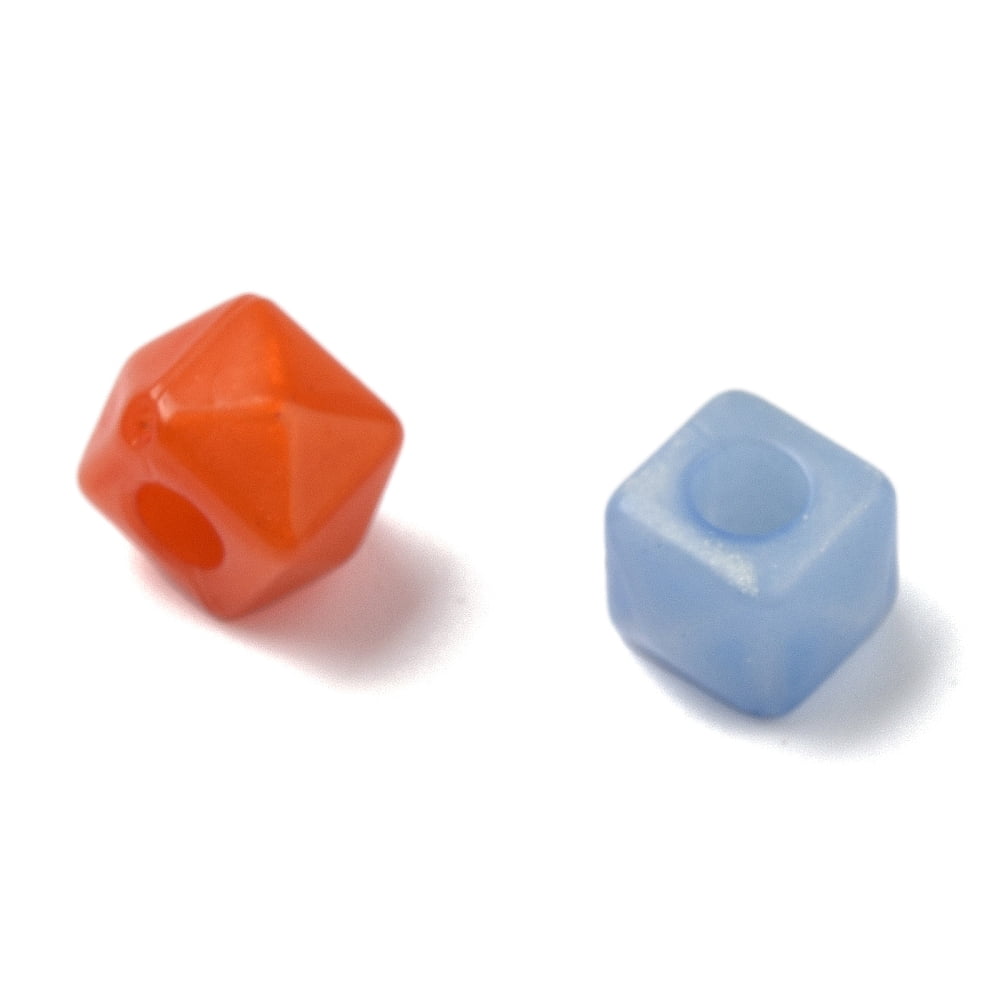 Platisc Acrylic Beads Faceted Square 7.5x7.5x5.5mm Hole: 2.5mm about 2500pcs/500g