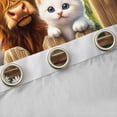 thumbnail image 4 of Castle Fairy Animal Cats Highland Cow Blackout Curtains Set of 2 (52x84 Each) for Boys Girls,Rustic Farmhouse Window Curtains,Chic Floral Flowers Daisy Curtains and Drapes,Breathable Home Decor, 4 of 6