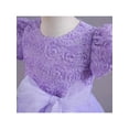 thumbnail image 5 of hirigin Kids Girl’s Tulle Dress, Short Sleeve Crew Neck Flower Bowknot Patchwork Dress for Party Stage Show, 5 of 9