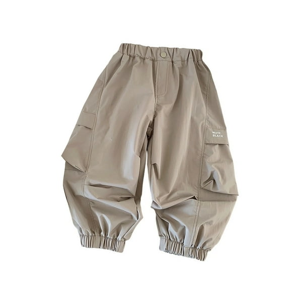 oqasdz Girls Cargo Pants Summer Loose Elastic Waist with Pockets Outdoor Lightweight Casual Workwear Trousers Size 11 Y-12 Y