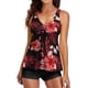 thumbnail image 1 of Traje de baño de 2 piezas para mujer, trajes de baño para mujer, traje de baño de dos piezas con shorts estampados y cordones para mujer, conjunto de traje de baño dividido para mujer, 1 of 7