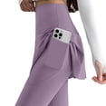 thumbnail image 6 of COMVALUE Skirted Leggings for Women Capri, Athletic Tennis Skirt with Leggings Golf Pickleball Clothes with Pockets Purple for Size XL, 6 of 7