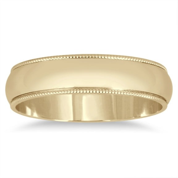 SZUL Women's 4mm Milgrain Edge Comfort Fit Wedding Band in 14K Yellow Gold