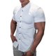 thumbnail image 2 of Sunloudy Camisa casual para hombre, color sólido, manga corta, cuello de solapa, ajuste delgado, tops de ocio con botones Sunloudy moda, 2 of 7