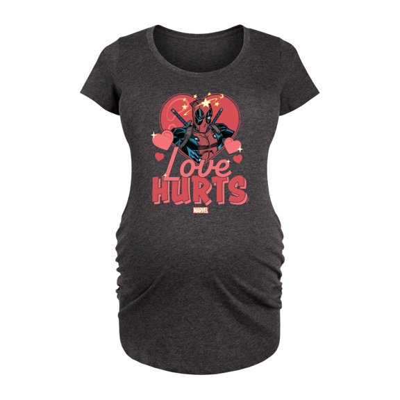 Marvel Deadpool - Valentine's Day Love Hurts - Maternity Scoop Neck Graphic T-Shirt