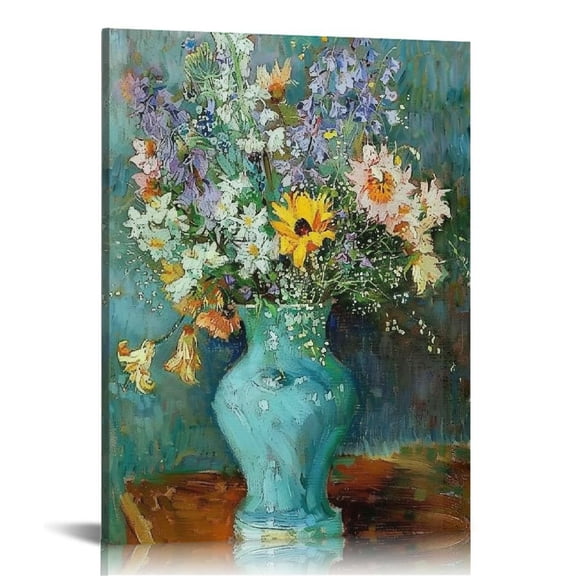 JRXY Vase with Lilac Canvas Prints Wall Art of Van Gogh Famous Floral Paintings Reproduction Classic Flowers Pictures Artwork on for Home Office Decorations Wall Decor 12x16 in