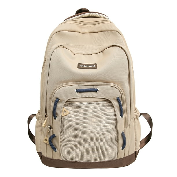 Mochila Escolar Likrtyny Estudiante Universitario Versión Coreana Multicapa Gran Capacidad Caqui