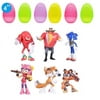 6 Pcs Jumbo Easter Eggs and 6pcs Hedgehog Action Figures: Sonic, Knuckles, Tails, Amy and Evil Dr. Eggman