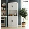 thumbnail image 4 of DIYART 71" Tall Pantry Cabinet with Charging Station, Farmhouse Kitchen Hutch with Adjustable Shelves, Modern Kitchen Pantry Storage Cabinet for Dinning Room & Living Room, Antique White, 4 of 7