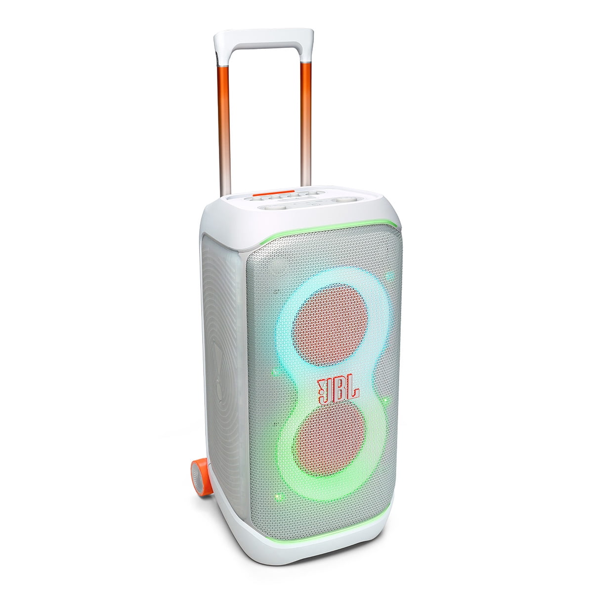 JBL PartyBox Stage 320 Portable Party Speaker with Wireless Two Microphone System (White)