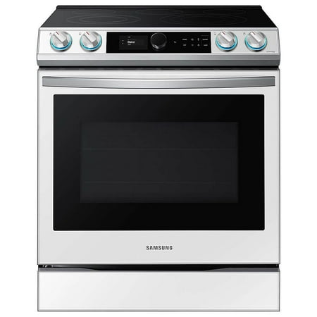 Samsung NE63BB871112 6.3 Cu. Ft. White Glass Slide-In Electric Range