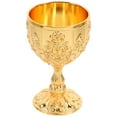 thumbnail image 3 of Copa de vino de latón, cáliz, copa, taza vikinga medieval dorada, vaso gótico para beber, copa de altar budista de metal, copa sagrada para beber, copa de ofrenda de agua de Buda vintage, 3 of 8