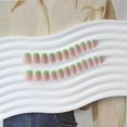 thumbnail image 3 of HLONK Neon Green French Tip Press on Nails Short Square Natural Fake Nails For Women Nude Glue on Nails Short Nails Press on Gel Nails Set Reusable Acrylic  For Girls in 24 PCS, 3 of 5