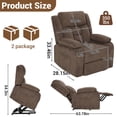 thumbnail image 6 of HSUNNS Power Lift Recliner Chair for Elderly, Overstuffed Wide Recliners for Adults, Heavy Duty Recliner Sofa and Safety Motion Reclining Mechanism, 45°-135° Recline, 350lb Capacity, Brown, 6 of 8