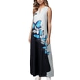 thumbnail image 6 of Fangasis Ladies Long Maxi Dresses Floral Print Tank Dress Sleeveless Summer Beach Sundress Women Casual Bohemian Holiday Style AB 2XL, 6 of 7