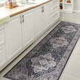 thumbnail image 4 of JONATHAN Y WASHABLE 2 x 8 Runner Rug, Didim Boho Medallion - Navy/Light Gray, WSH102B-28, 4 of 9