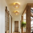 thumbnail image 2 of HOOMEDELIER Rattan Ceiling Light Fixture, Hand-Woven Boho Chandelier, Farmhouse Flush Mount Light for Hallway Bedroom, 2 of 7