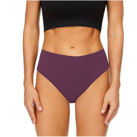 Akafmk Plus Size Underwear for Women High Waisted Cotton Briefs Fashion Solid Color Periods Bikini Bottoms Menstruation Swimsuit Periods Briefs Comfortable Breathable Underwear Panties  Sizes XS-4XL