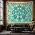 thumbnail image 6 of Mandala Floral Vine on Pale Mint Background, Calming Boho for Nature Decor Lovers, Folk Art Wall Decor, Housewarming Gift Tapestry Wall Hanging for Bedroom and Living Room, 6 of 7
