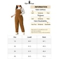 thumbnail image 6 of DARING DIVA Women's Plus Corduroy Overalls Casual Jumpsuit with Pockets 1X Caramel, 6 of 6