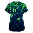 thumbnail image 2 of Womens Scrub Tops Irish Shamrock Printed V Neck Breathable Workwear Shirt Short Sleeve Professionals Soft Stretch St. Patrick's Day Scrub Tops with Pockets mint green XX-Large, 2 of 3
