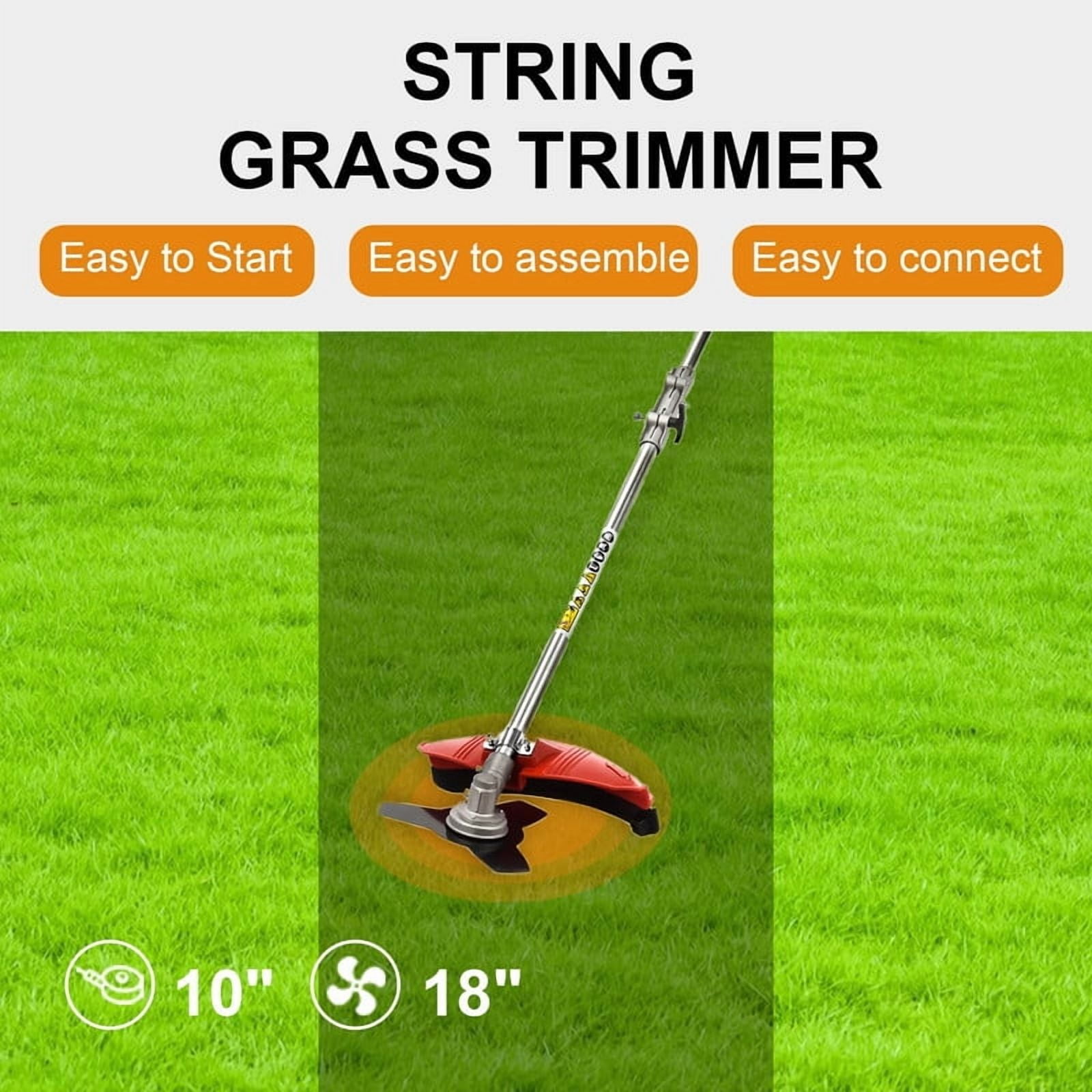 YNCE 2-in-1 Gas Weed Eater, 52cc 2-Stroke Weed Wacker Gas Powe, Air-Cooling Grass Trimmer/String Trimmer, Brush Cutter for Lawn Care