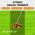 thumbnail image 3 of 2 in 1 Weed Wacker Gas, 52cc 2-Stroke Gas Weed Eater, String Trimmer/Edger with with Extension Pole, 8500RPM Strong Power & 2025 Upgraded Weed Eater Gas Powered for Yard and Garden (Red), 3 of 8