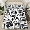 thumbnail image 2 of jejeloiu Gamer Gaming Full Size Sheets,Modern Video Game Bed Sheets,Cartoon Computer Sheet Sets For Kid Boy,Lightweight Room Decorative,4pcs, 2 of 7