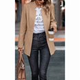 thumbnail image 3 of NAYTOAO Women Stand Collar Open Front Long Sleeve Lined Wool Blend Coat Casual Outerwear, 3 of 6