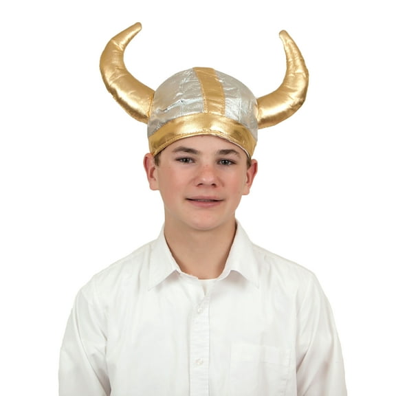 NRSK Adult Viking Costume Polyester Hat Silver
