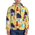 thumbnail image 2 of Zufioo Musical Instruments Design Fleece Comfortable Hoodie for Mens,Sweatshirt for Men,Pullover Hooded Sweatshirt for Men -Medium, 2 of 5