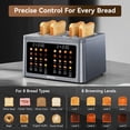 thumbnail image 3 of Mecity 4 Slice Smart Touchscreen Toaster with Auto Lift, Stainless Steel Wide Slot Bagel Toaster, 8 Bread Presets & 8 Shade Settings, 30-Minute Keep Warm Function, Memory Function, 3 of 10