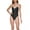 Black, variant on TROPICAL Logo Cross-Back One-Piece Swimsuit, US Small