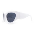 thumbnail image 3 of Oversized Sporty Wrap Color Mirror Trendy Thick Plastic Sunglasses White - Black, 3 of 4