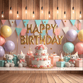 thumbnail image 7 of Decorative Banner Happy Birthday Cake Teddy Bear for Birthday Celebration Kids Party Decorations, 7 of 7