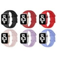 thumbnail image 1 of ALMNVO 6Pack Silicone Band for Aplle Watch Bands 49mm Ultra 44mm 45mm 41mm 40mm 38mm 42mm Women Men, Sport Band Adjustable Elastic Breathable Wristbands for iWatch Series 8 7 SE 6 5 4 3 2 Accessories, 1 of 11