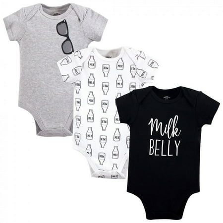 UPC: 0660168727081 | Little Treasure Baby Boy Cotton Bodysuits 3pk  Milk Belly  6-9 Months